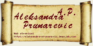 Aleksandra Prunarević vizit kartica